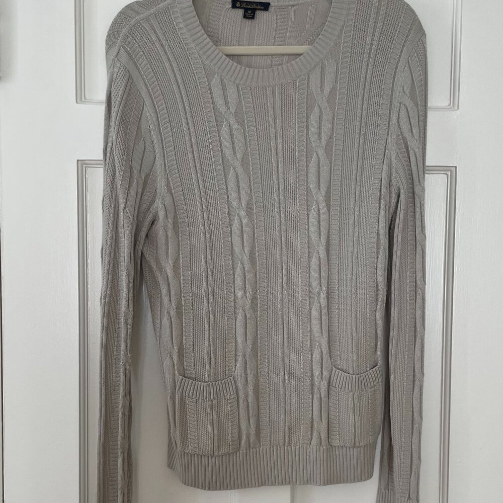 Brooks Brothers Celery Cable Knit Sweater  Size M